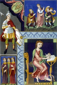 Divers costumes du IXe siècle (illustration tirée de "La France au IXe siècle") - French School