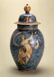 Vase, décoré de divinités marines, Nevers, début du 17ème siècle - French School