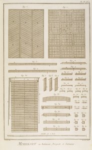 Stores vénitiens, parquets et treillis, de la section Menuisiers et Bâtiments de l