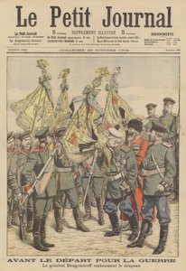 Le général russe Mikhail Dragomirov embrasse le drapeau d
