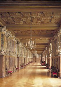 Vue sur toute la longueur de la Galerie de François Ier, 1530-40