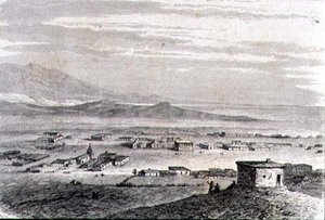 Vue de Los Angeles dans les années 1860 - French School