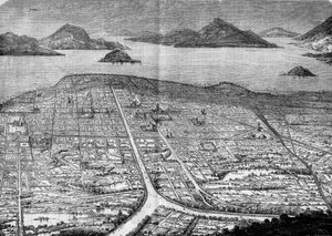Vue de la ville de Mexico, Mexique - French School