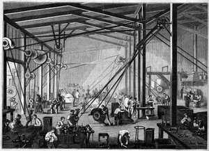 Vue de la boutique de voûtes de M. Motheau - French School