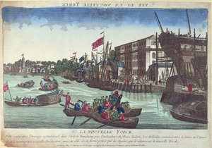 Vue de New York, gravée par Balthazar Frederic Leizelt - French School