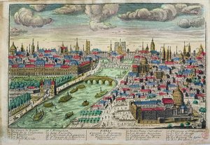 Vue de Paris et de la rivière Seine - French School