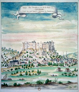 Vue du Château de Chinon - French School