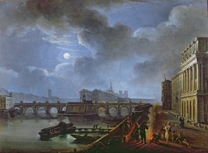Vue de la Seine depuis la rive gauche, fin du XVIIIe siècle