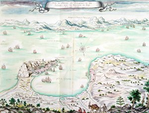 Vue du siège de Gibraltar en 1704