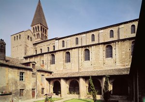 Vue du cloître de Saint-Ardain, Xe-XIe siècle - French School