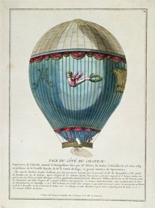 Vue du ballon utilisé par François Pilâtre de Rozier à Versailles le 23 juin 1784 - French School