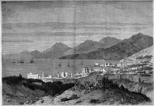 Vue de la ville de Beyrouth en 1860. Gravure dans "Le Monde Illustré" n°172 du 28 juillet 1860. - French School