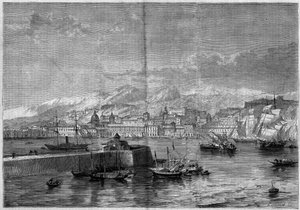 Vue de la ville de Messine. Sicile, Italie - French School