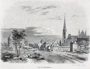 Vue de la ville de Saint Denis, début du 19ème siècle - French School