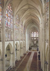Vue de la nef et du chœur, construits entre 1314 et le XVe siècle - French School