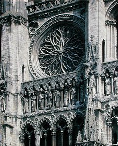 Vue de la rosace sur la façade ouest, 1225-30 - French School