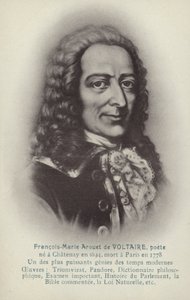 Voltaire (1694-1778), écrivain, philosophe et dramaturge français (litho) - French School