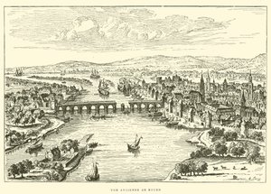 Vue Ancienne de Rouen - French School