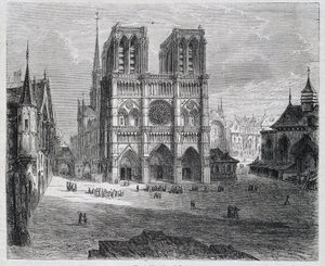 Vue de Notre-Dame de Paris - dans "Paris à travers les siècles" par H. Gourdon de Genouillac, éd. F. Roy, Paris - French School