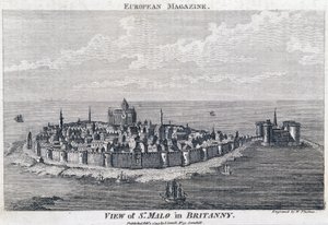 Vue de St Malo - Gravure par Thomas - French School