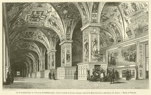 Vue de la Bibliothèque du Vatican au dix-huitième siècle - French School