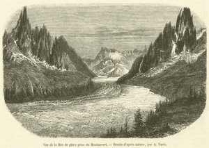 Vue de la Mer de Glace prise du Montanvert - French School