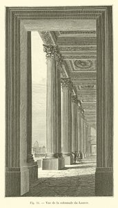 Vue de la colonnade du Louvre - French School