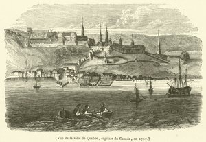 Vue de la ville de Quebec, capitale du Canada, en 1720 - French School