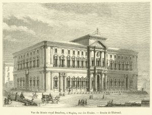 Vue du Musée royal Bourbon, à Naples, rue des Études - French School