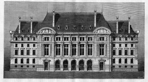 Vue extérieure des nouveaux bâtiments de la Sorbonne à Paris (façade principale) réalisée par Henri-Paul Nénot (1853-1934) - French School