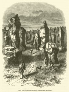 Vue prise dans le champ de Carnac, departement du Morbihan - French School