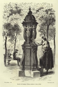 Fontaine Wallace installée à Paris en 1872 - French School