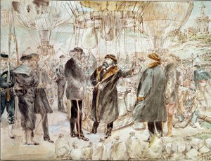 Guerre de 1870 : Léon Gambetta quitte le siège de Paris en ballon - French School