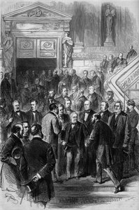 Guerre de 1870 : le président du Conseil Adolphe Thiers reçoit les félicitations des députés à sa sortie de l