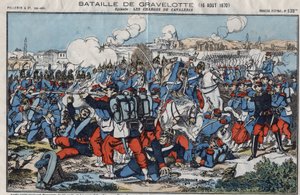 Guerre de 1870 entre la France et la Prusse. Bataille de Gravelotte (ou bataille de Saint Privat), août 1870. - French School