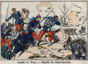 Guerre de 1870 entre la France et la Prusse : La Bataille de Saint Quentin en janvier 1871. Image d