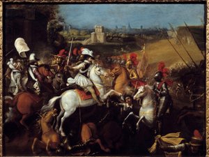 Guerre de Religion : Roi Henri IV (1533-1610) à la bataille des Arques le 21 septembre - French School