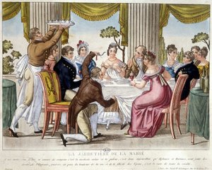 Repas de mariage, rituel de la jarretière