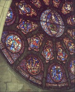 Rosace ouest, détail du Jugement Dernier, c.1225 (vitrail)