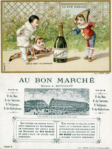 Quelle chance ! Une bouteille de champagne ; recto et verso d