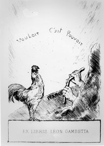 Là où il y a une volonté, il y a un chemin, ex-libris de Léon Gambetta