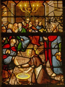 Fenêtre Charnier-7 représentant le Christ lavant les pieds de ses disciples