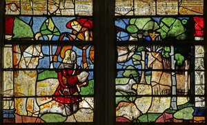 Saint Hubert et le cerf - French School