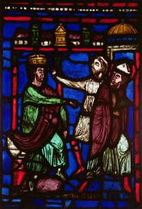 Vitrail représentant Saint Blaise écoutant sa condamnation, Atelier d