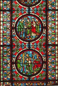 Vitrail représentant des scènes de la vie de Saint Maurice, 12e-13e siècle - French School