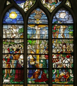 Vitrail représentant la Crucifixion - French School