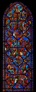 Vitrail représentant la vie de Saint Thomas