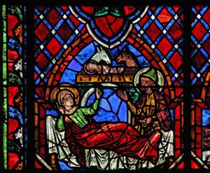 Fenêtre w01 représentant la Nativité - French School