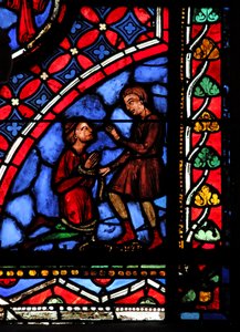 Fenêtre w05 représentant le magicien Hermogène et Philetus - French School
