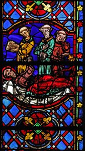 Fenêtre w08 représentant la mort de Saint Martin - French School